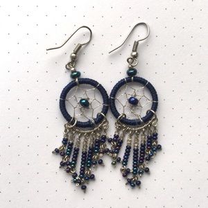 Navy Blue DreamCatcher Earrings